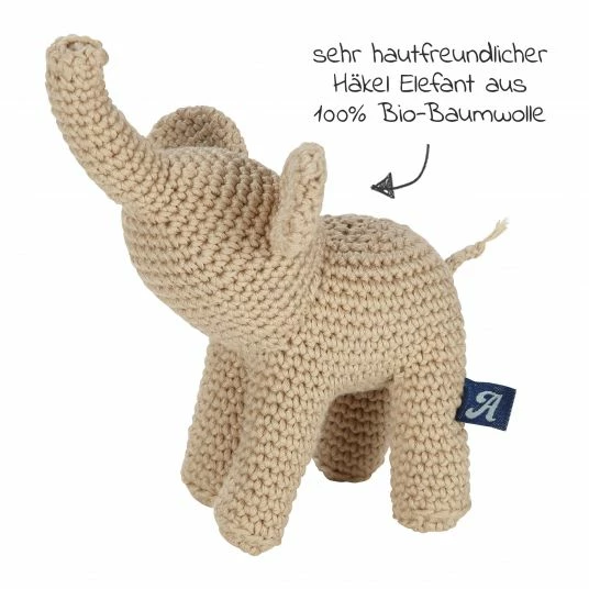 Alvi Kuscheltier Veggy Toy aus Bio-Baumwolle - Handmade - Petit Éléphant 2 Alvi Kuscheltier Veggy Toy aus Bio-Baumwolle - Handmade - Petit Éléphant – Bild 2