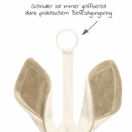 Bibs Schmusetuch mit Känguru-Ohren und Schnullerbefestigung - Ivory 2 Bibs Schmusetuch mit Känguru-Ohren und Schnullerbefestigung - Ivory – Bild 2