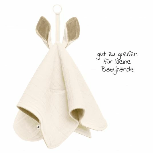 Bibs Schmusetuch mit Känguru-Ohren und Schnullerbefestigung - Ivory 4 Bibs Schmusetuch mit Känguru-Ohren und Schnullerbefestigung - Ivory – Bild 4