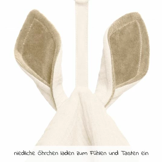 Bibs Schmusetuch mit Känguru-Ohren und Schnullerbefestigung - Ivory 5 Bibs Schmusetuch mit Känguru-Ohren und Schnullerbefestigung - Ivory – Bild 5