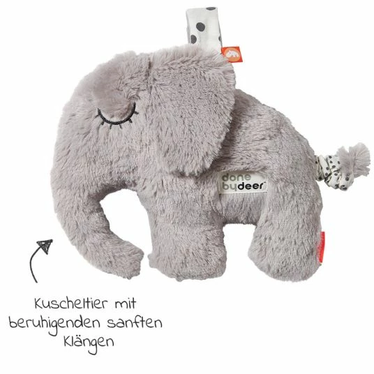 Done by Deer Einschlafhilfe & Kuscheltier mit Spieluhr - Elphee - Grau 2 Done by Deer Einschlafhilfe & Kuscheltier mit Spieluhr - Elphee - Grau – Bild 2