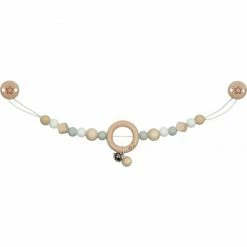 Goki Kinderwagenkette mit Silikonperlen - Sternchen - Grau