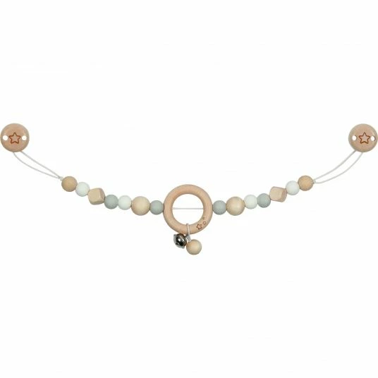 Goki Kinderwagenkette mit Silikonperlen - Sternchen - Grau 1 Goki Kinderwagenkette mit Silikonperlen - Sternchen - Grau