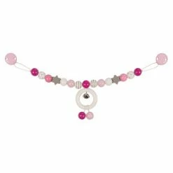 Heimess Kinderwagenkette - Rosa Grau Weiß