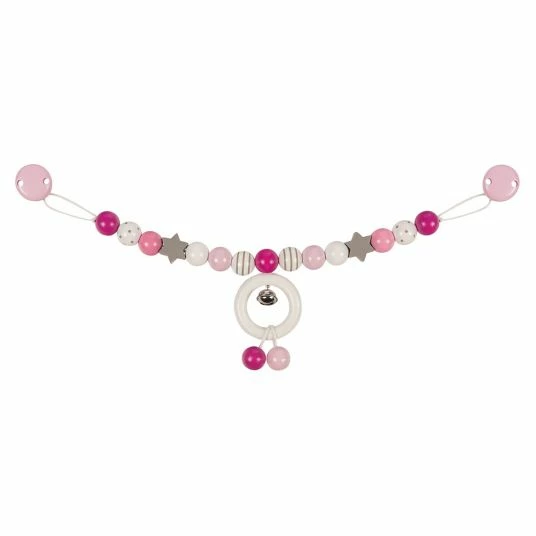 Heimess Kinderwagenkette - Rosa Grau Weiß 1 Heimess Kinderwagenkette - Rosa Grau Weiß