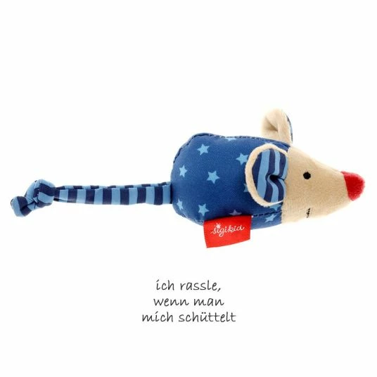 Sigikid Greifling mit Rassel Maus 8 cm - Blau 3 Sigikid Greifling mit Rassel Maus 8 cm - Blau – Bild 3